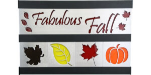 Fabulous Fall & Leaves 2 Row w/Black Frame