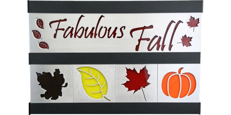 Fabulous Fall & Leaves 2 Row w/Black Frame