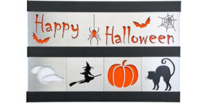 Halloween/Cat/Witch 2 Row w/Black Frame