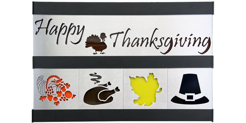 Thanksgiving/Leaf/Hat 2 Row w/Black Frame