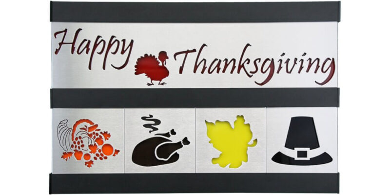 Thanksgiving/Leaf/Hat 2 Row w/Black Frame