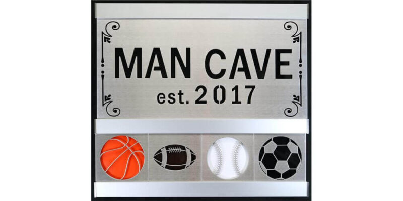 Man Cave Sports 2 Row w/Silver Frame