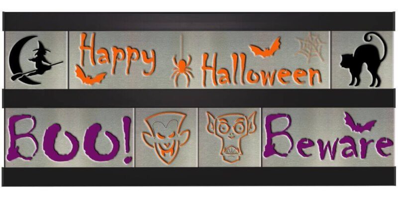 Halloween/Boo/Beware 2 Row w/Black Frame