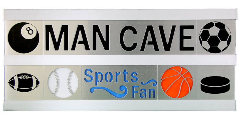 Man Cave/Sports Fan 2 Row w/Silver Frame