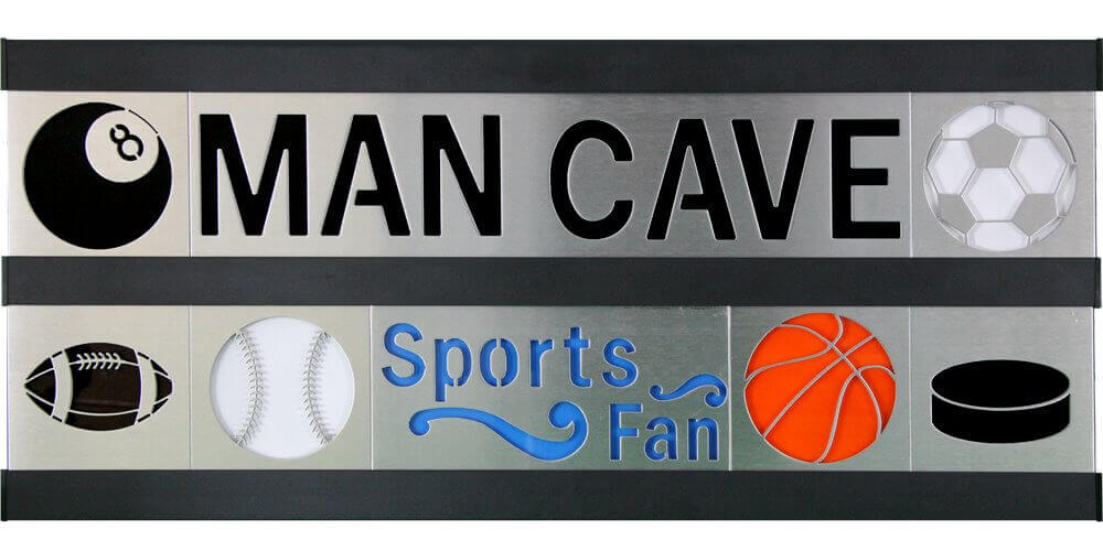 Man Cave/Sports Fan 2 Row w/Black Frame