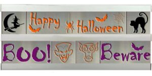 Halloween/Boo/Beware 2 Row w/Silver Frame