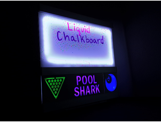 Pool Shark – Liquid Chalkboard – Side- Dark