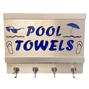 Pool Towels with Hook Rack Attached 2