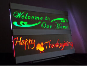 Welcome to Our Home Happy Thanksgiving – Side – Dark